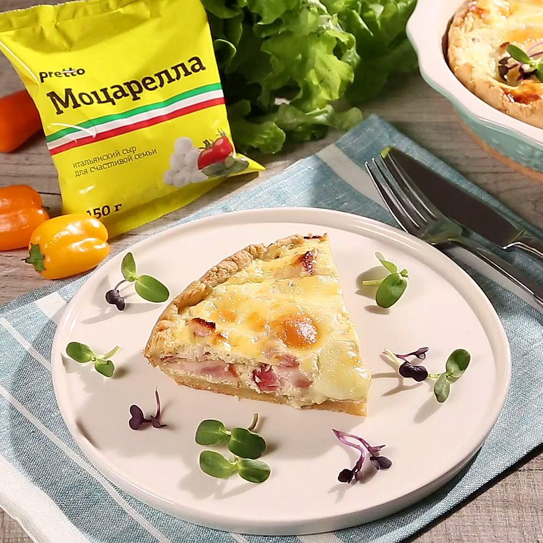 Как приготовить Песочный пирог с беконом и сыром